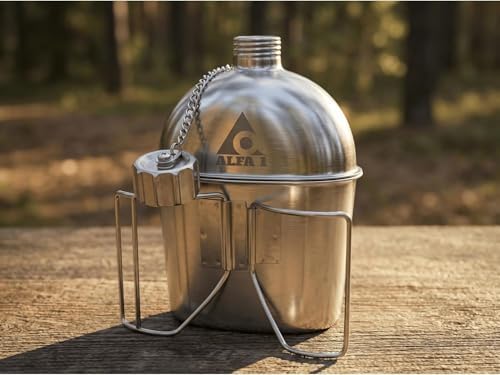 GEN 2: ALFA1 GI Stainless Steel Canteen & Kidney Style Cup (With 12 Lobe Stainless Steel Cap) - Image 2
