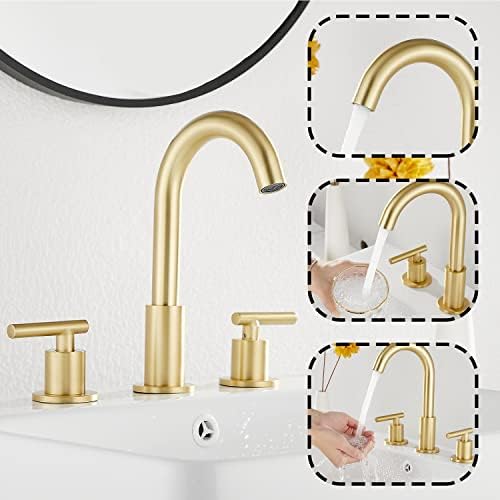 2-Handle Bathroom Faucet, Brushed Gold - Image 5