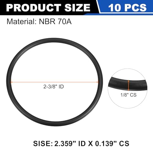 uxcell 10Pcs AS-229 NBR 70A O-Rings 2-3/8"ID x 1/8"CS/2.359"ID x 0.139"CS - Image 2