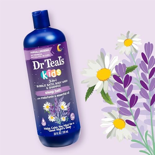 Dr Teal's Kids 3-in-1 Sleep Bubble Bath, Body Wash & Shampoo with Melatonin & Essential Oil, Lavender Scent, 20 fl oz (Pack of 3) - Image 2