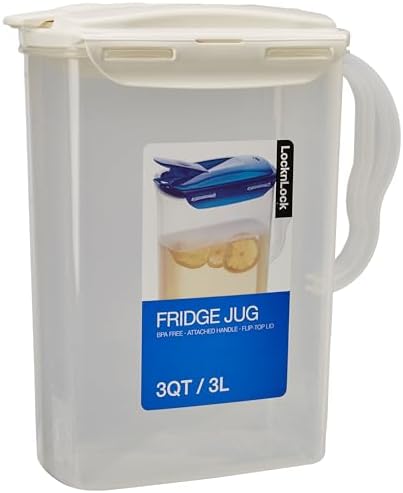 LocknLock Aqua Fridge Door Water Jug | Clear Pitcher | BPA Free Plastic Pitcher with Lid | 3 Quart Pitcher with Lid for Water, Juice, Tea & More Beverages, Ivory - Image 4