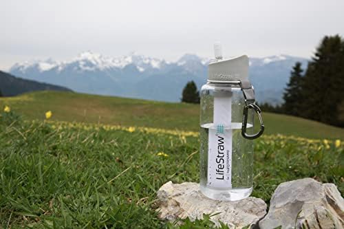 LifeStraw Go Water Filter Bottles with 2-Stage Integrated Filter Straw for Hiking, Backpacking, and Travel, 1L; Gray 1L - Image 3