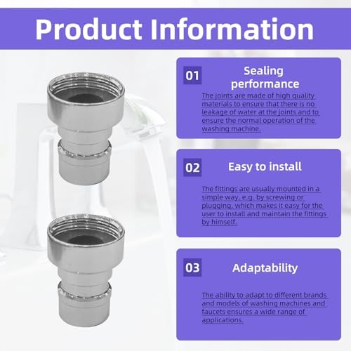 14Pcs Faucet Adapter Kit, Universal G1/2 Brass12-in-1 Multi-Connection Set - Image 5