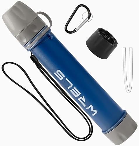 WRELS Water Filter Straw,NSF & SGS Certified Personal Portable Filter for Camping Hiking Survival,Outdoor Water Filter with Carabiner & Extension Tube – Emergency Water Filtration System by WRELS