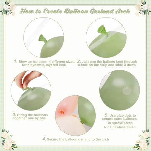 Sage Green Balloon Arch Kit for Baby Shower Bridal Shower Decorations - Image 7
