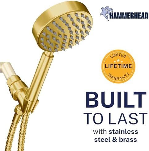 HammerHead Metal Handheld Shower Head High Pressure, 6ft Long Shower Hose - Image 2