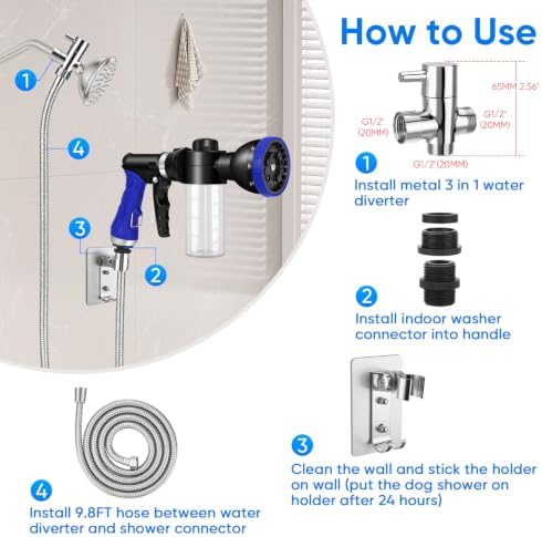 Upgraded 9.8FT Tub Faucet Sprayer Attachment for Dog Shower - Image 4