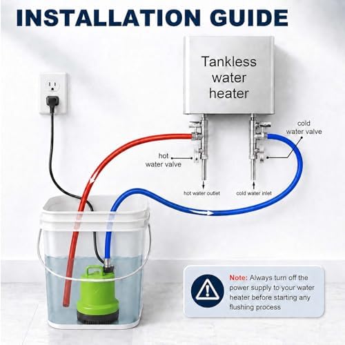 Tankless Water Heater Flushing Kit with 1/6 HP Pump and 3-Gallon Bucket - Image 7
