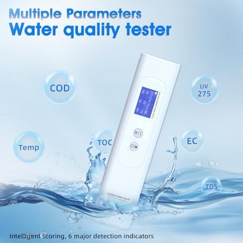 Water Tester, TDS Tester 6 in 1 Professional Digital Water Quality, COD/TOC/TDS/UV275/EC/Temp for Drinking, Tap, Well, Swimming Pool,Hydroponics, Aquarium, RO/DI System - Image 3