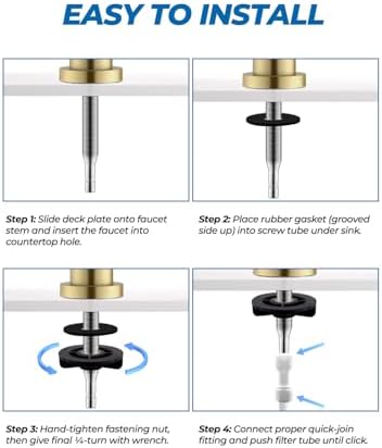 WEWE Water Filter Faucet for RO System, 7-Shape, Non-Air Gap, Gold - Image 7