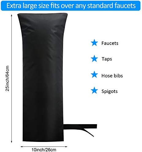Frienda 2 Pcs Outdoor Faucet Cover for Winter Freeze Protection Large,Black - Image 2