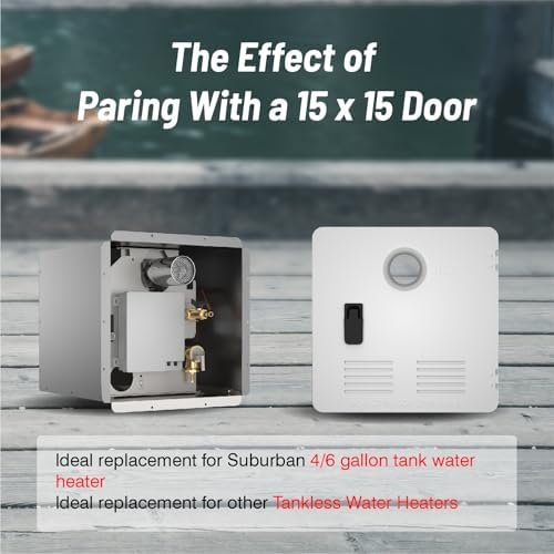 Ranein 15x15 Inches RV Water Heater Black Door - Image 3