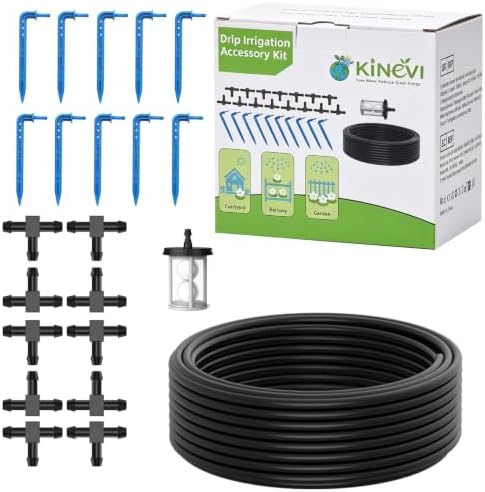 Drip Irrigation Kit for Potted Plants, Micro Tubing Set by KINEVI