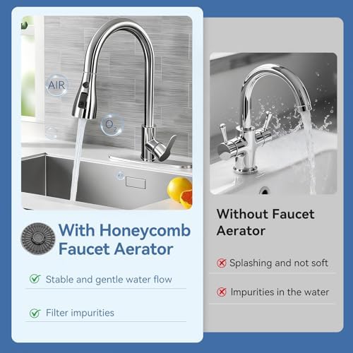 Kitchen Faucet Head Replacement with 3 Modes, Pull Down Spray Head for Kitchen Faucet, Kitchen Sink Sprayer Replacement Compatible with Moen, American Standard, Kohler Faucets - Image 4