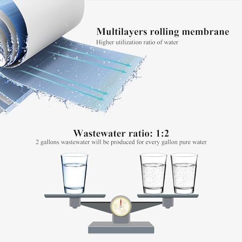 Geekpure 4 Stage Reverse Osmosis RO Drinking Water Filter System-100 GPD - Image 3