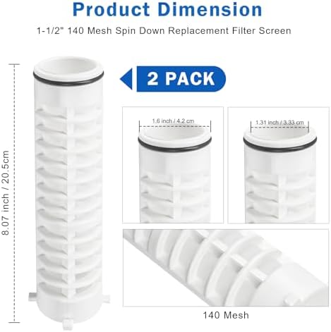 1-1/2" 140 Mesh Spin Down Sediment Filter Screen for Rusco Vu Flow - Image 2