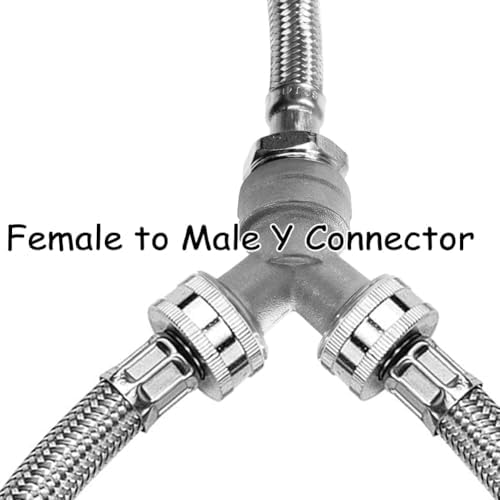 Uenede Nickel-plated Brass Splitter 3/4" GHT Y Connector, 2PCS - Image 3