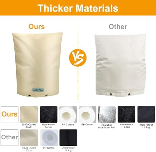 24" W x 30" H Insulated Backflow Cover, Khaki, 7-Layer - Image 3