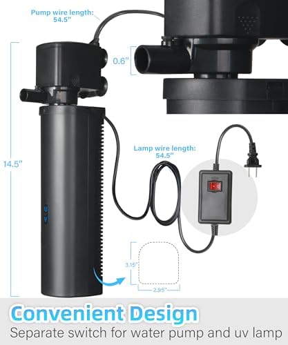 COOSPIDER Aquarium Filter with 9W U-V Light 500GPH for 100-300 Gallon Tank - Image 4