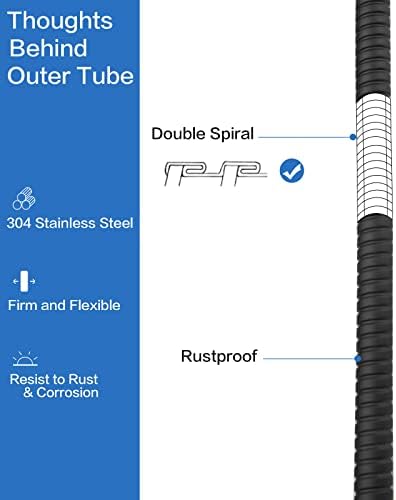 RUMOSE 118 inches Extra Long Shower Hose, Black - Image 2