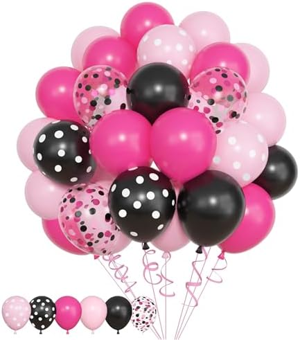 Amandir 153pcs Pink Black Balloon Garland Arch Kit Different Sizes - Image 3