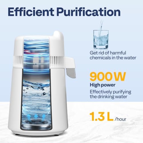 VIVOHOME 3 Pack Water Distiller Countertop 1.6 Gallon/6L 900W Distilled Water Machine with Smart Switch Purifier Filter for Home Office, White - Image 4