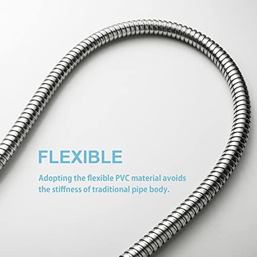 OFFO Shower Hose, 198 in Kink Free Stainless Steel Shower Hose Attachment Electroplating Handheld Shower Head Hose Flex Hoses Extension with Brass Insert & Nut for Pet Bathing Cleaning, Nickel Gray - Image 5