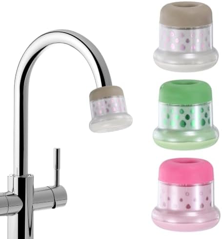 M METERXITY 3-Pack Mushroom Shaped Faucet Water Filter, Brown/Pink/Green by MMETERXITY