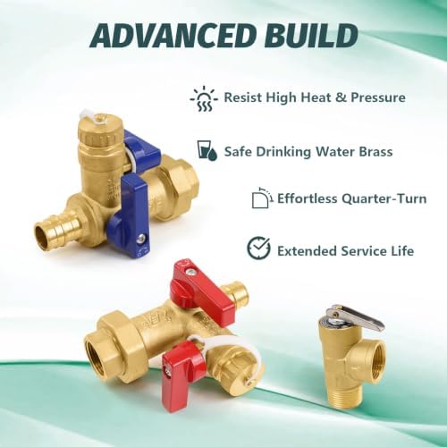 1 Set Niikappu Tankless Water Heater Service Valve Kit-FIPxPEX-A(Tool054-1) - Image 3
