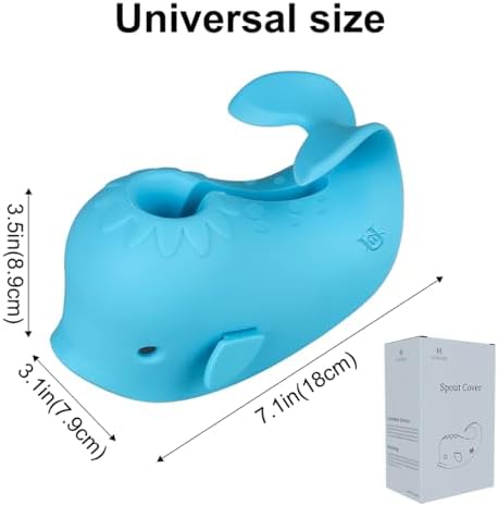 Spout Cover for Bath, Bathtub Faucet Cover Baby Bathroom Tub Silicone Faucet Protector for Kids, Bathtub Spout Cover for Baby Toddlers Bath Accessories for Baby Universal Bath Protector, Blue - Image 5
