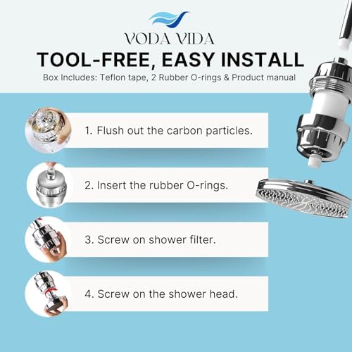 15-Stage Shower Filter for Hard Water | Universal High-Output Cartridge | Removes Chlorine, Heavy Metals for Softer Skin and Hair (15 Stage Shower Filter) - Image 5