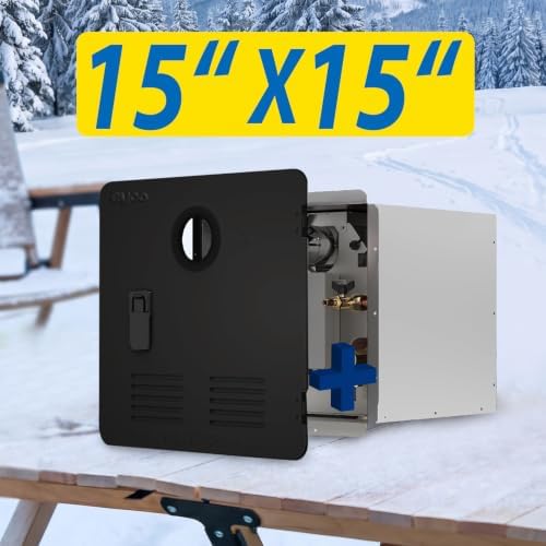 Eyoo RV Water Heater Door Kit, 15x15 Inches Black Panel, Stainless Steel, Compatible with Eyoo Models Only - Image 6