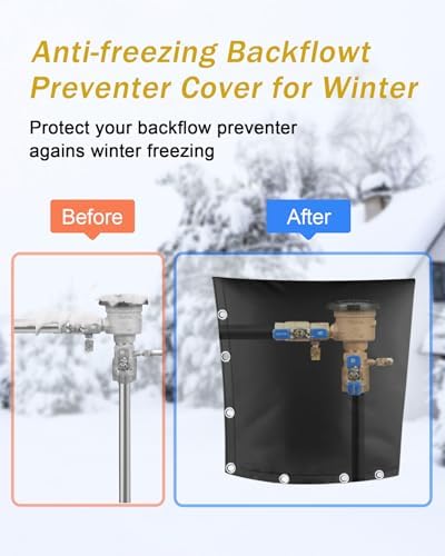 Backflow Preventer Pipe Insulation Cover (5F), 24"X24" Thicker Pressure Vacuum Breaker, Water Well Pump Sprinkler Valve for Winter Freeze Protection, Black - Image 3