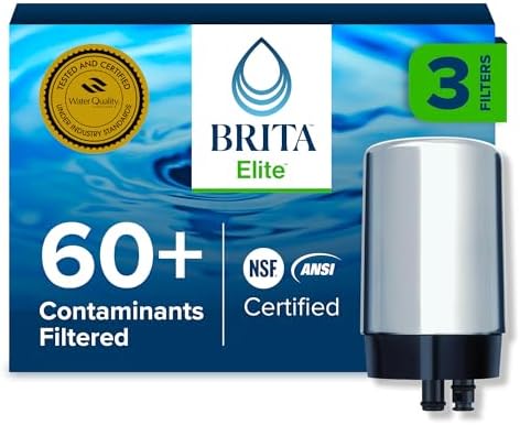 Brita Elite Replacement Faucet Water Filter, Chrome, 3 Count by Brita