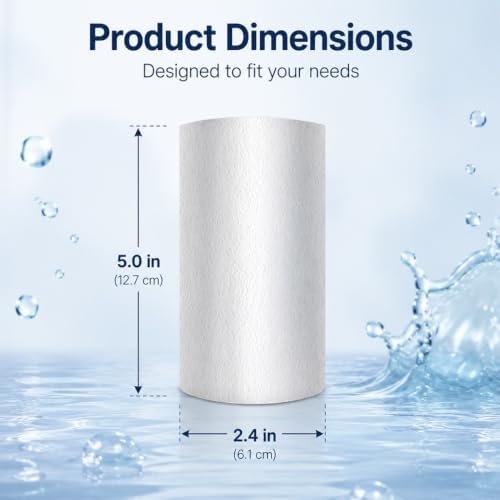 2-Pack 5-Inch PP Cotton Sediment Filter Cartridge, 5 Micron Replacement for Under Sink, Countertop & Small Water Purifier Systems - Image 2