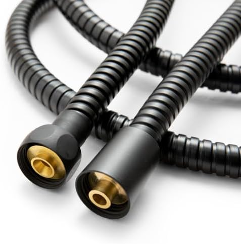 OFFO Shower Hose, 80 in Bidet Hose High Pressure Explosion Proof for Bidet Sprayer Stainless Steel Electroplating with Woven Inner Tube, Matte Black by OFFO