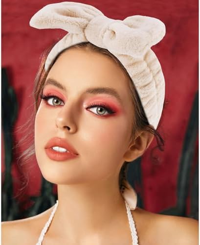 VELSCRUN 6 Pack Spa Headband, Makeup Headband, Face Wash Headbands, Skincare Headbands, Brown Sponge Hair Band Bow Tie Spa Head Band for Washing Face Wristband Set Hair Accessories for Women - Image 5