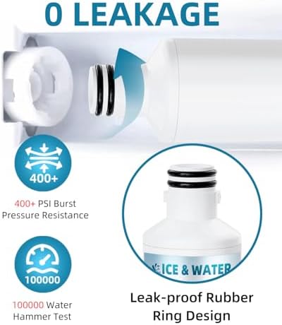 LT1000P ADQ747935 Water Filter For LG, Thin q Water Filter Replacement Fit LG LFXS26973S LRFOC2606S LRFVC2406S LMXS30796S LRFWS2906D LMXS30796D LRFWS2906V LFXS26973D LMXC23796S, 4 PACK QWFIZ - Image 6