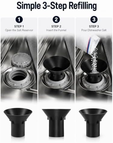 Dishwasher Salt Funnel Compatible with Bosch and Compatible withSiemens Dishwashers, 45mm Opening Refilling Tool for Water Softener System, Black - Image 5