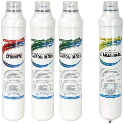 RO Membrane Included! Replacement Filter Kit for Twist Reverse Osmosis Twist Loc System with RO membrane; Sediment and two Carbon Block Filters; 75GPD Membrane; Easy Replacements by Abundant+Flow+Water+Systems