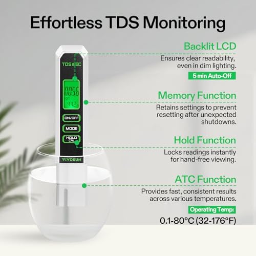 VIVOSUN Digital pH Meter, 3-in-1 TDS/EC/Temperature Meter, 3-in-1 Soil Moisture/pH/Light Tester Combo for Home, Garden and Hydroponics - Image 4