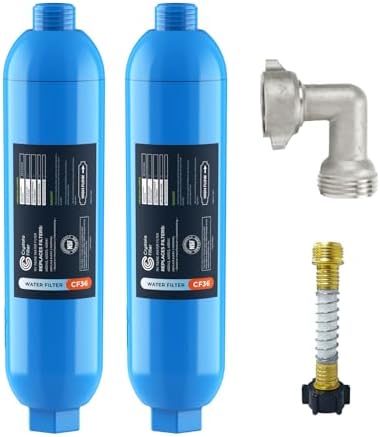 Crystala Filters RV/Marine Inline Filter with 1 Flexible Hose 2-Pack by CrystalaFilters