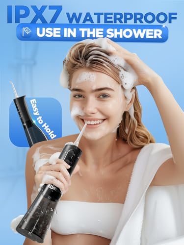 WELLFINE Bundle‑3 Items: Cordless Water Dental Flosser, Replacement Water Tank & Wall Charger Adapter, 4‑Modes 300ML IPX7 Waterproof Oral Irrigator for Home Travel Braces Gum Care - Image 3