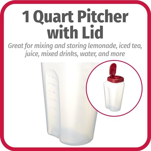 GoodCook 1 Quart Bottle with Snap Lock Easy-Pour Lid, BPA Free, Clear - Image 4