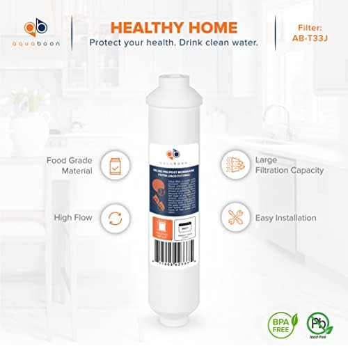Aquaboon Inline Water Filter for Refrigerator 2-Pack of Inline Post/Carbon Polishing Water Filter Catridge for Reverse Osmosis System Standard Size (Jaco fitting) - Image 4