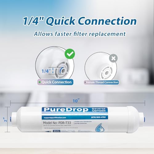 PureDrop PDR-T33 5th Stage Inline Post Carbon Filter Replacement Cartridge - Image 2
