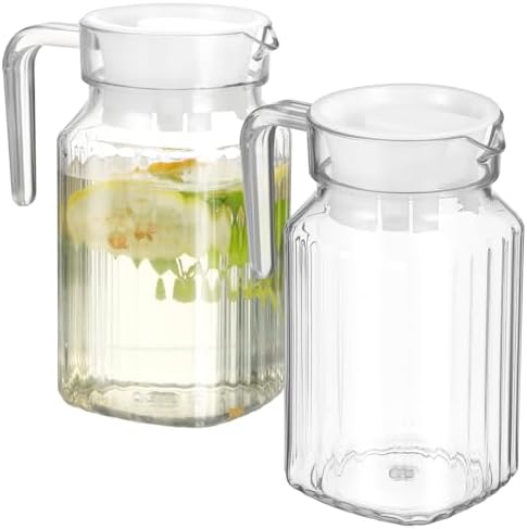 NOLITOY 2 pack Water Pitcher with Lid 600 ml Pitcher by NOLITOY
