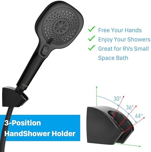 RV Shower Head with Hose and On Off Switch, 3-Spray Camper Water Saving and High Pressure Shower Head with Hose for RV, Camper, Van, Travel Trailer, Motorhome and Boat, Matte Black - Image 4
