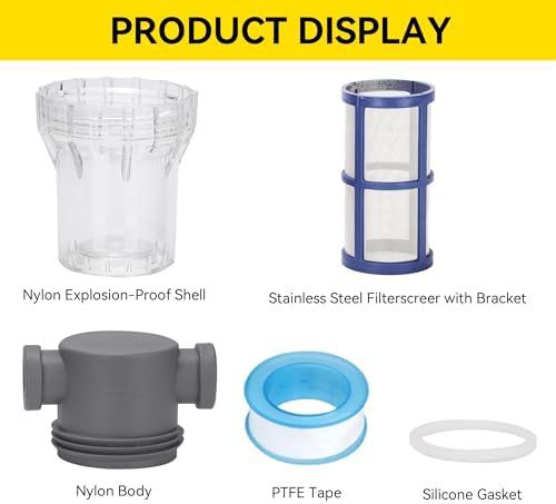 1/2'' Female NPT in-Line Strainer - Garden Hose Filter for High Pressure Washer, Sediment Filter with 100 Mesh Stainless Steel Screen (1/2'' 100 Mesh) - Image 4