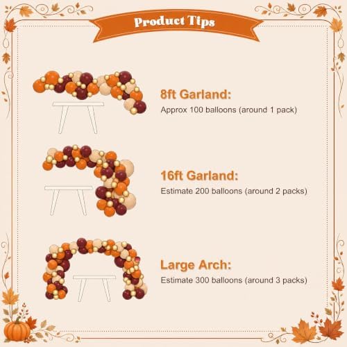 Burgundy Fall Balloon Arch Kit for Autumn Thanksgiving Party Decorations - Image 7